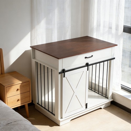 Wooden dog crate furniture - wooden,