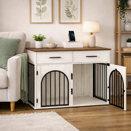 Dog crate furniture large - crate,