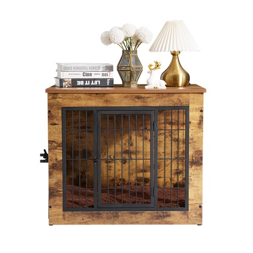 Pet dog crate furniture end - crate,