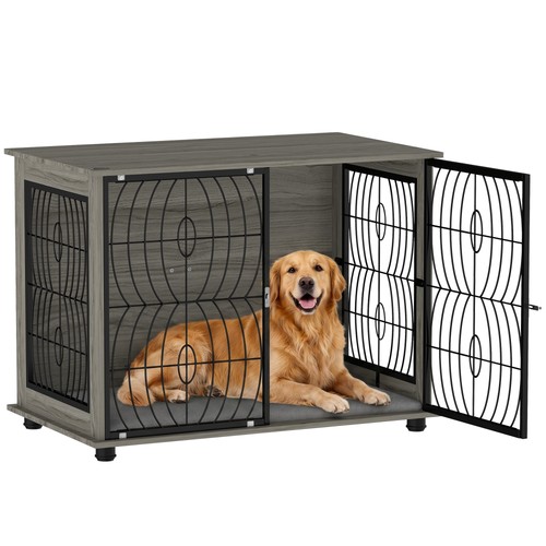 Pawhut dog crate furniture - crate, end