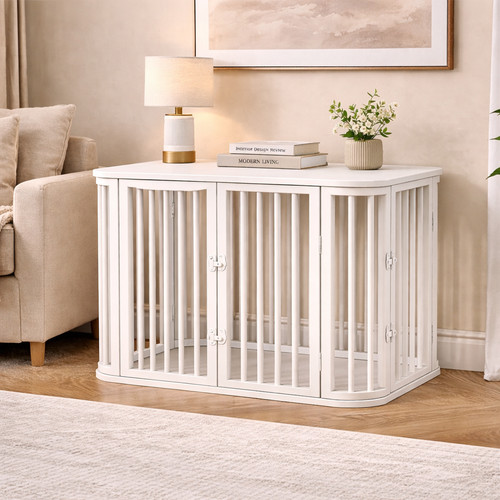 Dog crate furniture wooden - crate,