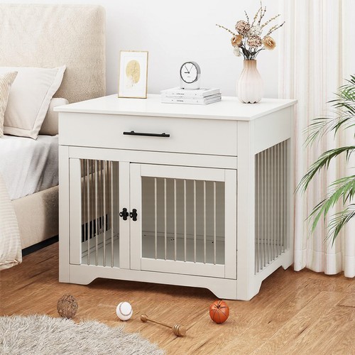 White dog cage - cage,