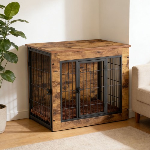 Dog crate kennel end table - dog,