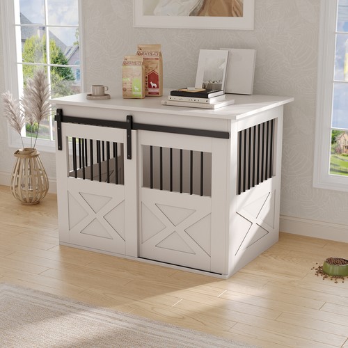Wooden dog crate - dog, furniture