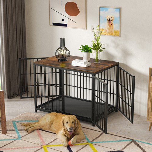 Large wooden dog - crate, end