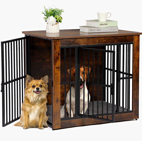 Wooden dog crate furniture - wooden,