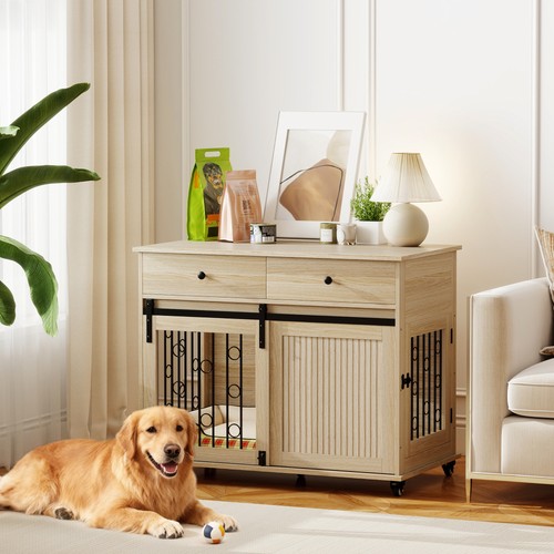 Dog crate furniture wheels - furniture,