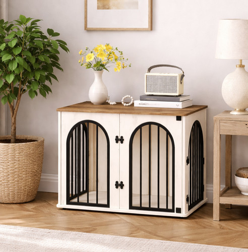 Dog crate furniture wooden - crate,