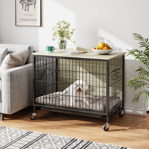 Dog crate furniture wooden - crate,