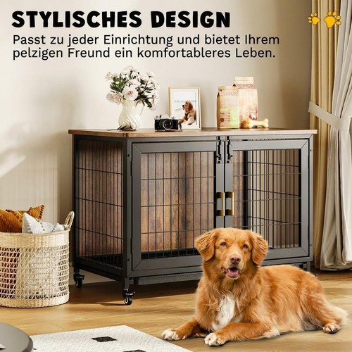 Dog crate furniture wooden - dog,