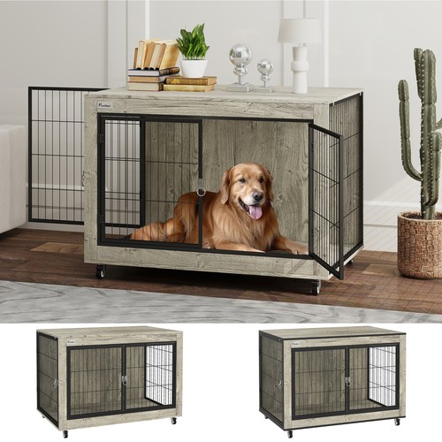 Dog crate furniture with - crate,