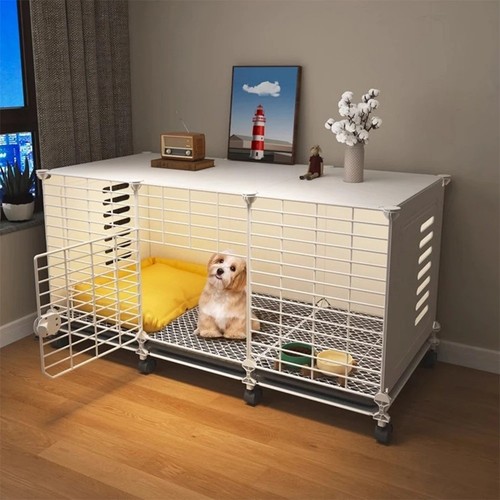 Dog crate end table - dog, with